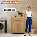 Ver imagem 7 de Armário Multiuso Chile com 2 Portas e 1 Gaveta com Prateleira e Rodízios RV Móveis Bege/Cinamomo