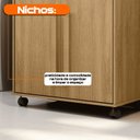 Ver imagem 5 de Armário Multiuso Chile com 2 Portas e 1 Gaveta com Prateleira e Rodízios RV Móveis Bege/Cinamomo