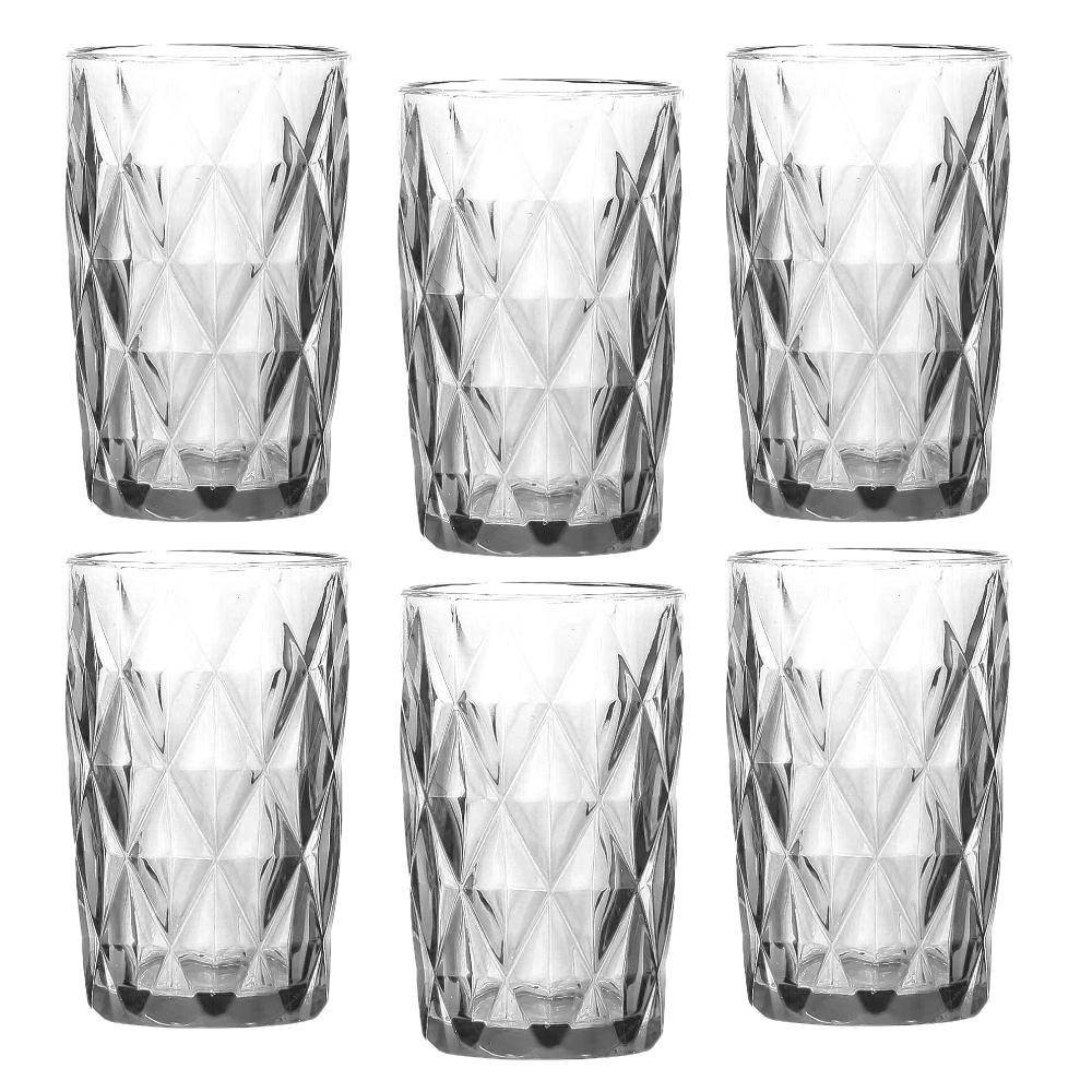 Jogo 06 Copos Altos Diamond Transparente Lyor Copd-340tr Incolor - 1