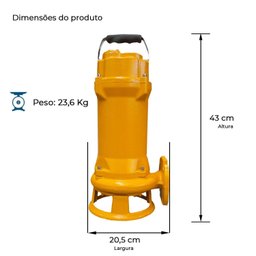 Bomba Submersível Trituradora Drenagem Tsbt 1,0 Cv Thebe Ip68 Monofásico 220v - 3