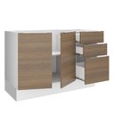 Ver imagem 5 de Balcão Gabinete de Pia Madesa Stella 2 Portas e 3 Gavetas (Sem Tampo e Pia) Branco/Rustic