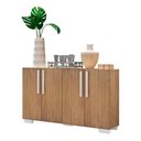 Ver imagem 3 de Aparador Buffet 4 Portas com Pés Quadrados Viena Multimóveis Rustic/Branco