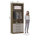 Ver imagem 3 de Guarda Roupa Modulado 90cm 2 Portas e 4 Gavetas Paris Luciane Móveis