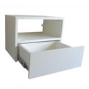 Ver imagem 2 de Mesa de Cabeceira 30cm Branco Off White com Gaveta e Nicho