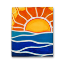 Ver imagem 3 de Mini Quadro Decorativo de Sol Estilizado Pintados a Mão em Acrílico Medindo 30x25cm