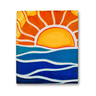 Mini Quadro Decorativo de Sol Estilizado Pintados a Mão em Acrílico Medindo 30x25cm - 3