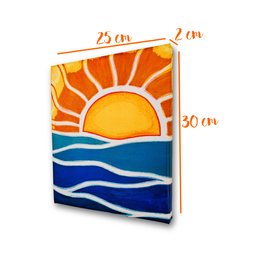 Mini Quadro Decorativo de Sol Estilizado Pintados a Mão em Acrílico Medindo 30x25cm - 8