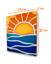 Ver mais imagens de Mini Quadro Decorativo de Sol Estilizado Pintados a Mão em Acrílico Medindo 30x25cm