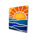 Ver imagem 6 de Mini Quadro Decorativo de Sol Estilizado Pintados a Mão em Acrílico Medindo 30x25cm