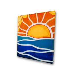 Mini Quadro Decorativo de Sol Estilizado Pintados a Mão em Acrílico Medindo 30x25cm - 6