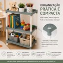 Ver imagem 3 de Prateleira Organizadora Tripla 3 Andares Plastica Cinza Multiuso para Brinquedos Livros Infantil com