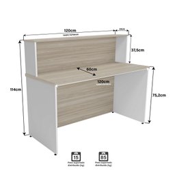 Balcão Atendimento Recepção Consultório 120x60cm - 4