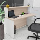 Ver imagem 2 de Balcão Atendimento Recepção Consultório com Gaveta 120x60cm