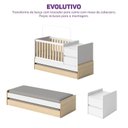 Ver imagem 6 de Berço Cama Multifuncional Auri com 2 Gavetas e Cama Auxiliar Casatema MadeiraOriginals Branco/Carval