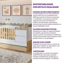 Berço Cama Multifuncional Auri com 2 Gavetas e Cama Auxiliar Casatema - 17