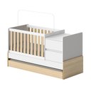 Ver imagem 3 de Berço Cama Multifuncional Auri com 2 Gavetas e Cama Auxiliar Casatema MadeiraOriginals Branco/Carval