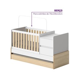 Berço Cama Multifuncional Auri com 2 Gavetas e Cama Auxiliar Casatema - 15