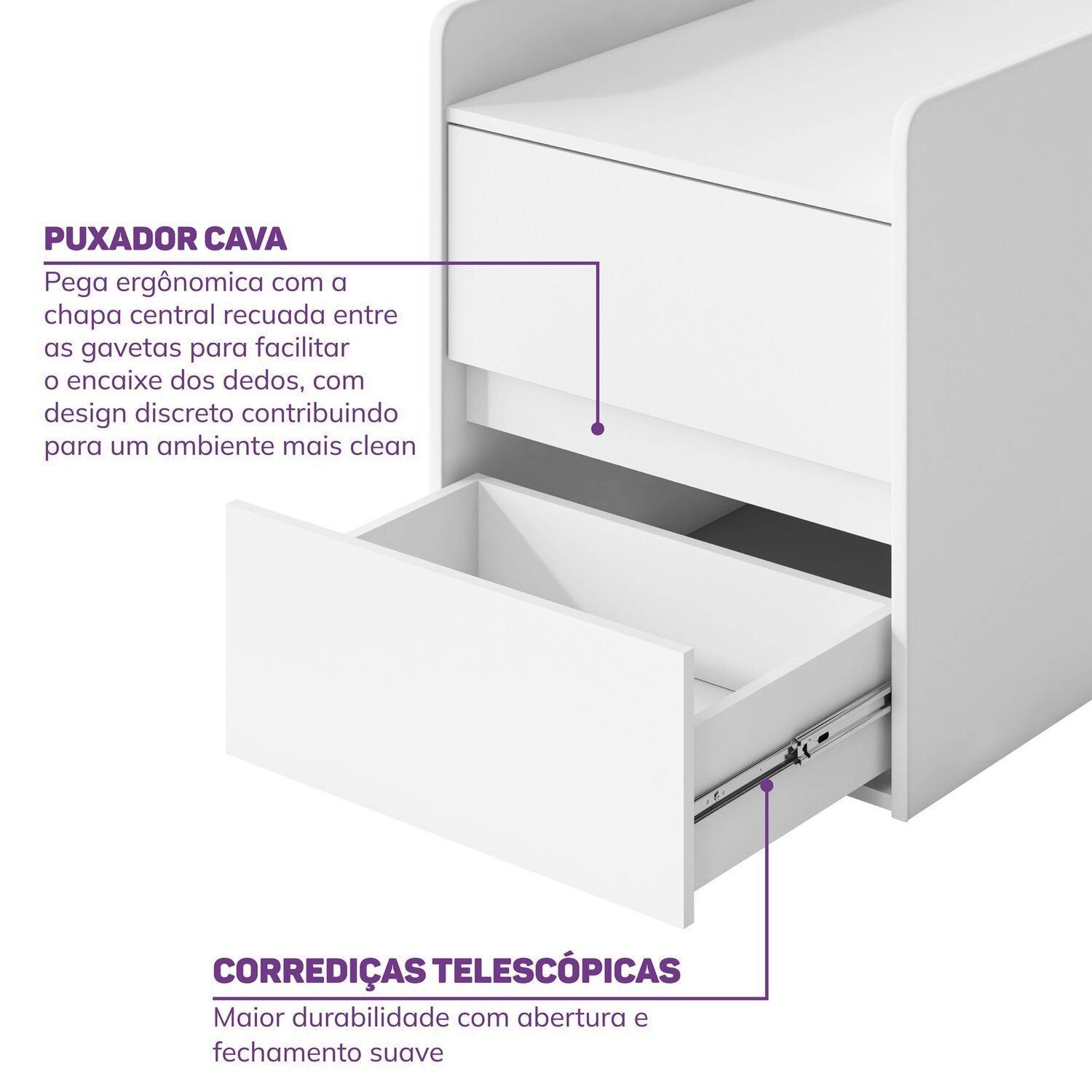 Berço Cama Multifuncional Auri com 2 Gavetas e Cama Auxiliar Casatema - 11