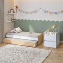Ver imagem 5 de Berço Cama Multifuncional Auri com 2 Gavetas e Cama Auxiliar Casatema MadeiraOriginals Branco/Carval