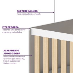 Berço Cama Multifuncional Auri com 2 Gavetas e Cama Auxiliar Casatema - 9