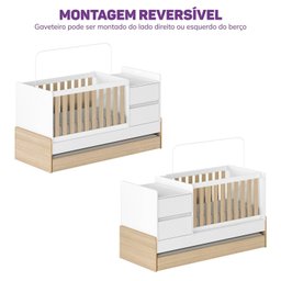 Berço Cama Multifuncional Auri com 2 Gavetas e Cama Auxiliar Casatema - 12