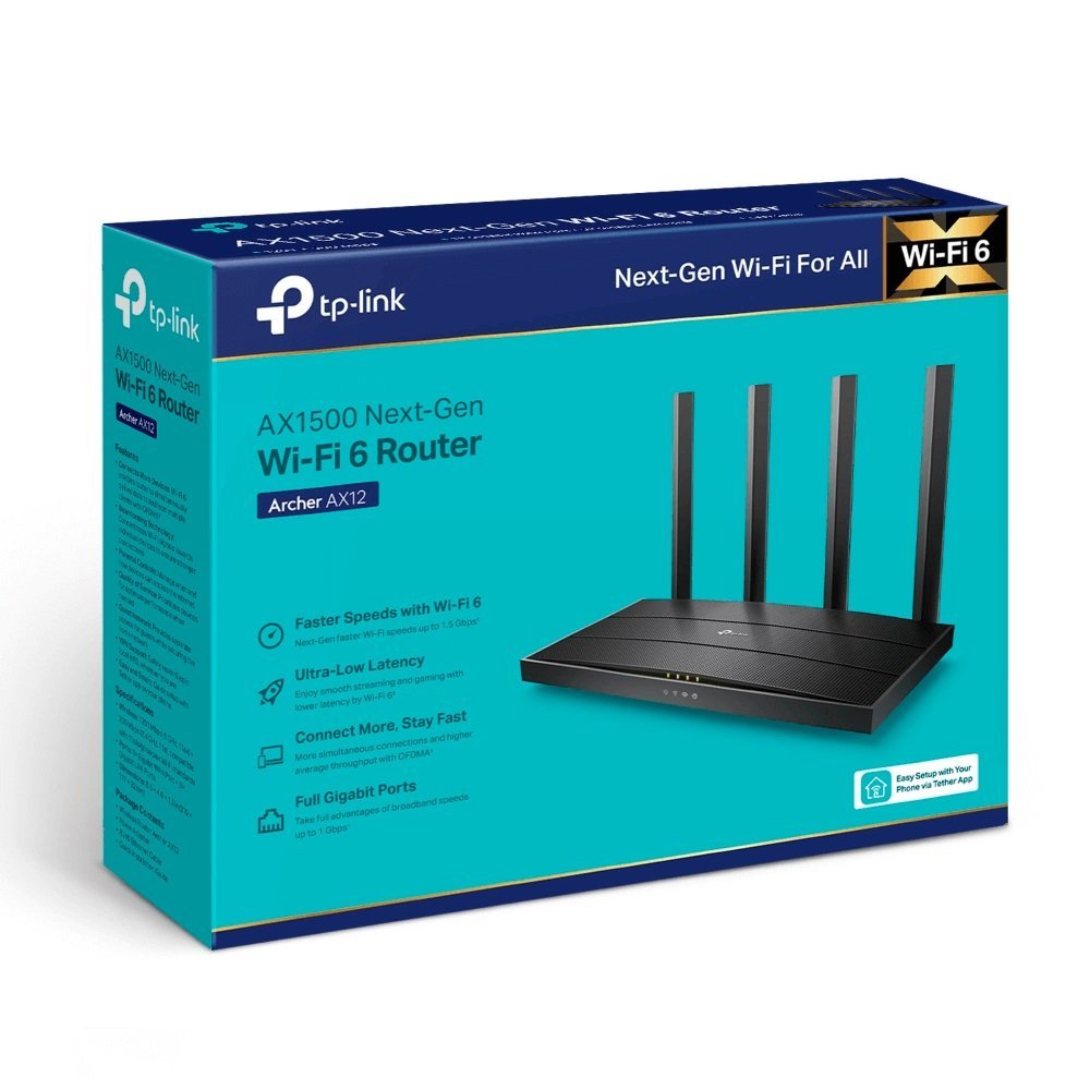 ROTEADOR TP-LINK ARCHER AX12 AX1500 WI-FI 6 - 6