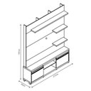 Ver imagem 3 de Home Estante Painel Tv até 60 Polegadas Rodízios 2 Portas Prateleiras Nichos Cedro:off White/freijó