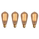 Ver imagem 1 de Kit 4 Lâmpada Filamento de Carbono Poptem St64 40w 110v 14cm Decorativa Âmbar