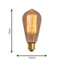 Ver imagem 3 de Kit 4 Lâmpada Filamento de Carbono Poptem St64 40w 110v 14cm Decorativa Âmbar
