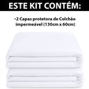 Ver imagem 5 de Kit 2 Capa Protetor Impermeável de Colchão de Bebê 100 Silencioso de Malha Premium 130x60cm - Bf Col