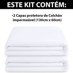 Kit 2 Capa Protetor Impermeável de Colchão de Bebê 100 Silencioso de Malha Premium 130x60cm - Bf Col - 5