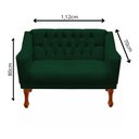 Ver imagem 3 de Kit Namoradeira + 2 Poltrona Decorativa Grécia Dritex Suede Verde