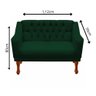 Kit Namoradeira + 2 Poltrona Decorativa Grécia Dritex Suede Verde - 3