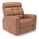 Ver imagem 1 de Poltrona do Papai Reclinável em Couro Bovino Cor Caramelo Massagem Reclinação Elétrica- Modelo Nina