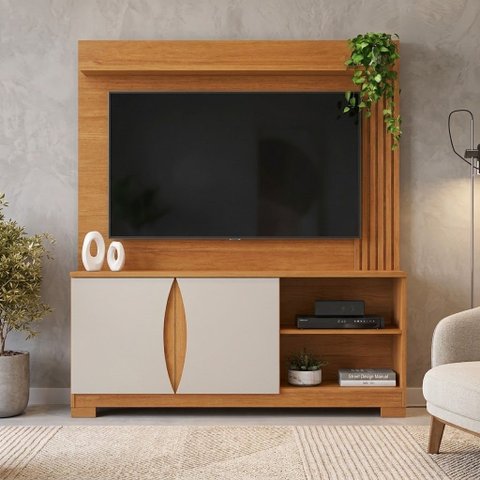 Estante para TV e Home Theater até 55 Polegadas MDF 136,5CMX183,5cm União Candian Marrom
