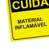 Placa de Sinalização Cuidado Material Inflamável em Pvc - 2
