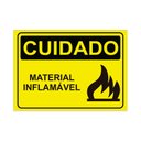 Ver imagem 1 de Placa de Sinalização Cuidado Material Inflamável em Pvc