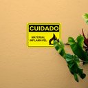 Ver imagem 7 de Placa de Sinalização Cuidado Material Inflamável em Pvc