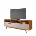 Ver imagem 2 de Rack para TV até 70 Polegadas MDF 200cm Pés em Madeira Maciça Cristal Candian X41CM Marrom