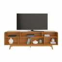 Ver imagem 4 de Rack para TV até 70 Polegadas MDF 200cm Pés em Madeira Maciça Cristal Candian X41CM Marrom