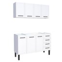 Ver imagem 1 de Cozinha Completa Gabinete Para Pia 150 e Armário Aéreo Juno/Apolo 4 Gavetas Cozimax Branco