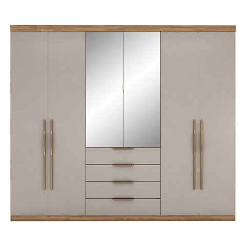 Guarda Roupa Giardino New com 6 Portas e 4 Gavetas Demobile