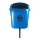 Ver imagem 5 de Cesto Individual Lixeira Coleta Seletiva 40 Litros Com Poste:Amarelo