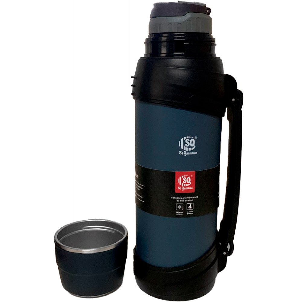 Garrafa Isotérmica De Inox 2,5 Litros Café Água Viagem e Acampamento Conserva Até 24 Horas - SQ - Az - 2