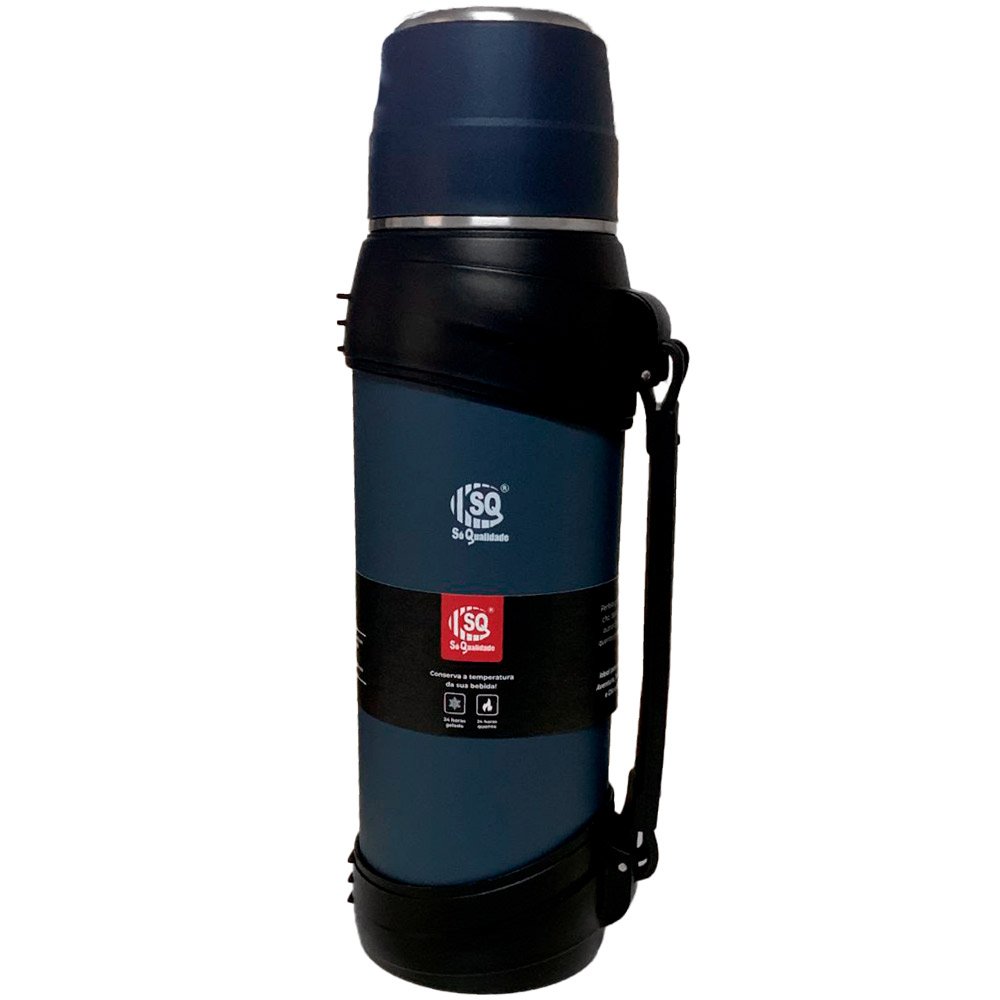 Garrafa Isotérmica De Inox 2,5 Litros Café Água Viagem e Acampamento Conserva Até 24 Horas - SQ - Az - 1