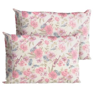 2 Fronha Avulsa Percal 200 Fios Algodão Ponto Palito Jardim