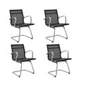Ver imagem 3 de Conjunto 4 Cadeiras de Escritório Moderna Base Fixa Tela Sevilha Rivatti