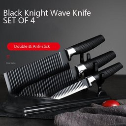 Kit com 03 Facas Corrugadas Folheada Preto Fosco - 4