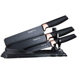 Kit com 03 Facas Corrugadas Folheada Preto Fosco - 3