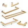 Kit de Acessórios para Banheiro com 6 Peças em Aço Inox Dourado Linha Larissa - 1